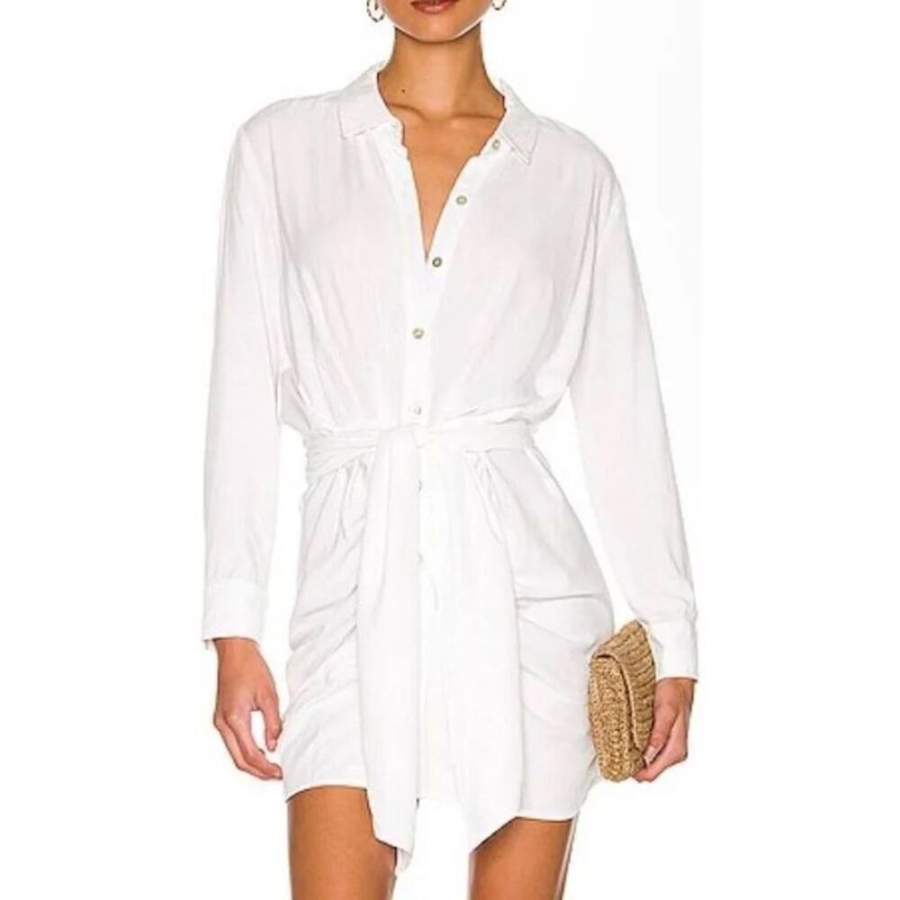 L Space Aura Dress White size large long sleeve AURDR22